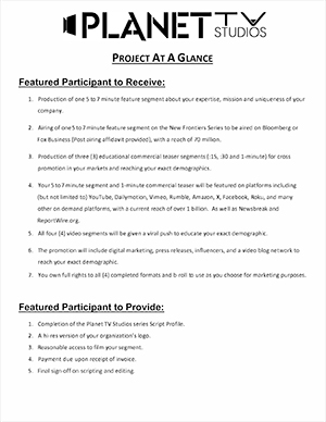 New Frontiers Project At A Glance