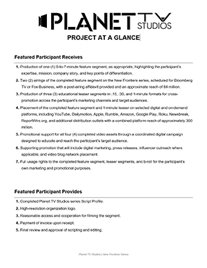 New Frontiers Project At A Glance